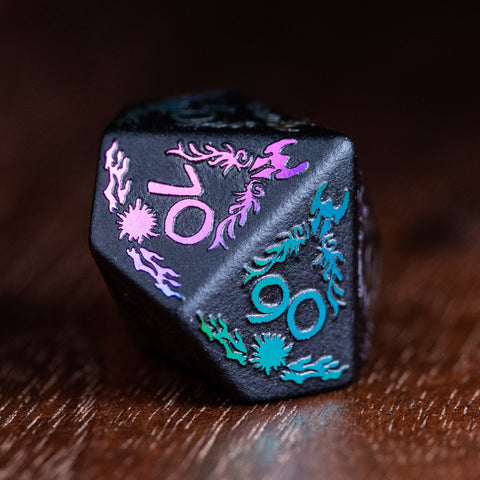 URWizards Obsidian Raised Plating Dice Set Paladin - Urwizards