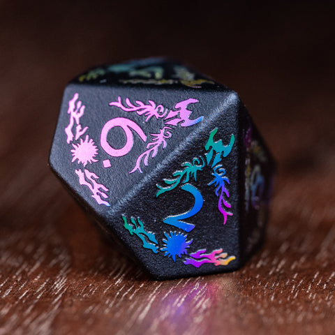 URWizards Obsidian Raised Plating Dice Set Paladin - Urwizards