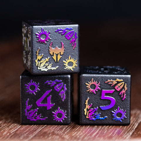 URWizards Obsidian Raised Plating Dice Set Paladin - Urwizards