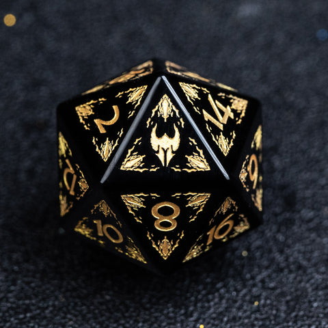 URWizards Obsidian Engraved Dice Set Paladin - Urwizards