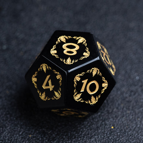 URWizards Obsidian Engraved Dice Set Paladin - Urwizards