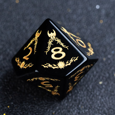 URWizards Obsidian Engraved Dice Set Paladin - Urwizards