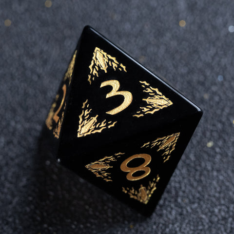 URWizards Obsidian Engraved Dice Set Paladin - Urwizards