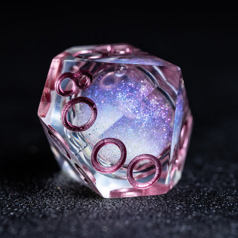 URWizards D&D Starry Liquid Heart Resin Engraved Dice Set Ice Cube - Urwizards