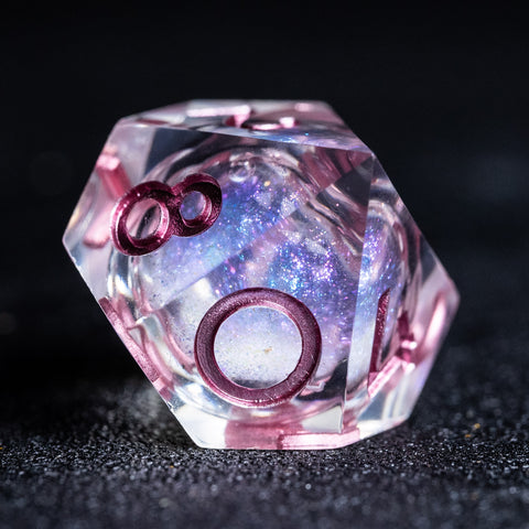 URWizards D&D Starry Liquid Heart Resin Engraved Dice Set Ice Cube - Urwizards