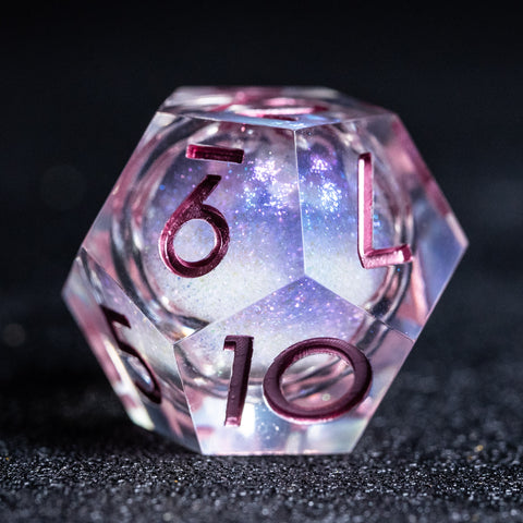 URWizards D&D Starry Liquid Heart Resin Engraved Dice Set Ice Cube - Urwizards