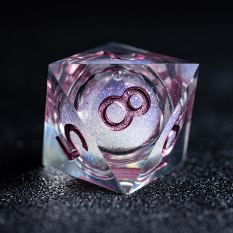 URWizards D&D Starry Liquid Heart Resin Engraved Dice Set Ice Cube - Urwizards