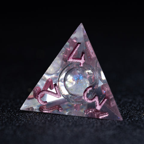 URWizards D&D Starry Liquid Heart Resin Engraved Dice Set Ice Cube - Urwizards