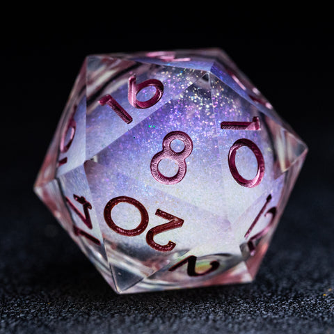 URWizards D&D Starry Liquid Heart Resin Engraved Dice Set Ice Cube - Urwizards