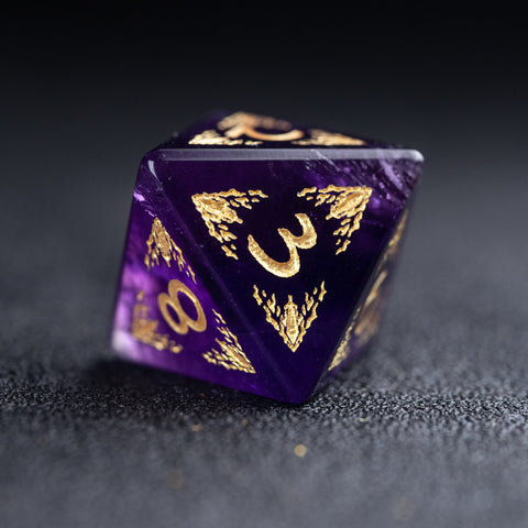 URWizards Amethyst Engraved Dice Set Paladin - Urwizards