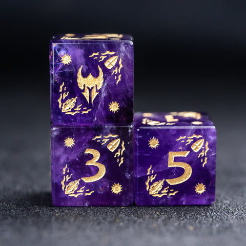 URWizards Amethyst Engraved Dice Set Paladin - Urwizards