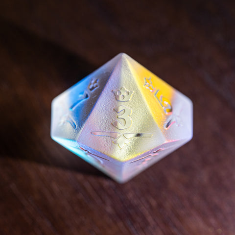 URWizards Dnd Dichroic Prism Glass Raised Dice Set Royal Style - Urwizards