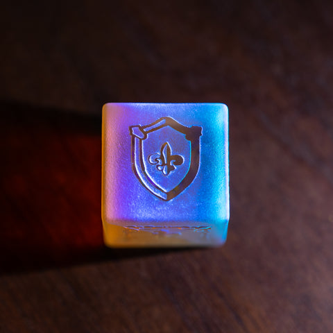 URWizards Dnd Dichroic Prism Glass Raised Dice Set Royal Style - Urwizards
