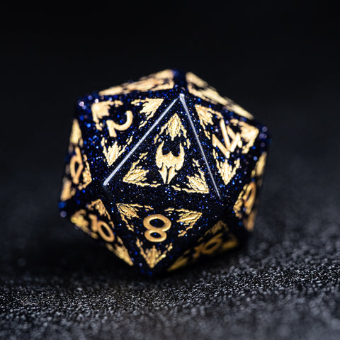 URWizards Blue Sandstone Engraved Dice Set Paladin - Urwizards