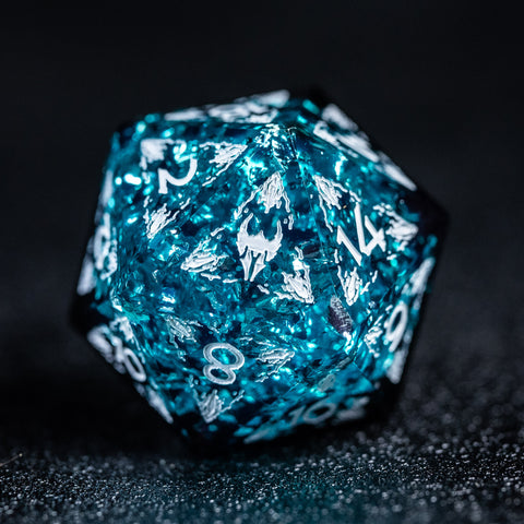 URWizards Dnd Resin Ice Glitter Engraved Dice Set Paladin - Urwizards