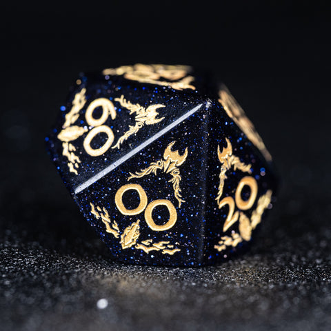 URWizards Blue Sandstone Engraved Dice Set Paladin - Urwizards
