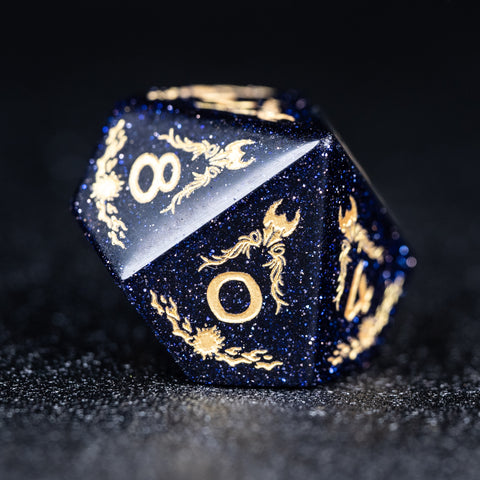 URWizards Blue Sandstone Engraved Dice Set Paladin - Urwizards
