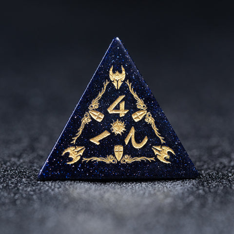 URWizards Blue Sandstone Engraved Dice Set Paladin - Urwizards
