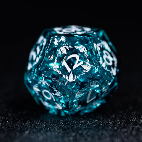 URWizards Dnd Resin Ice Glitter Engraved Dice Set Paladin - Urwizards
