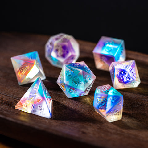 URWizards Dnd Dichroic Prism Glass Raised Dice Set Artificer Gear - Urwizards