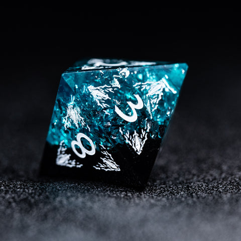 URWizards Dnd Resin Ice Glitter Engraved Dice Set Paladin - Urwizards