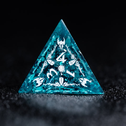 URWizards Dnd Resin Ice Glitter Engraved Dice Set Paladin - Urwizards
