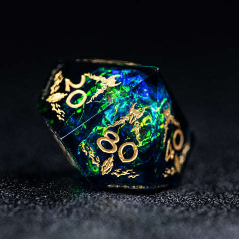 URWizards Dnd Resin Dark Glitter Engraved Dice Set Paladin - Urwizards