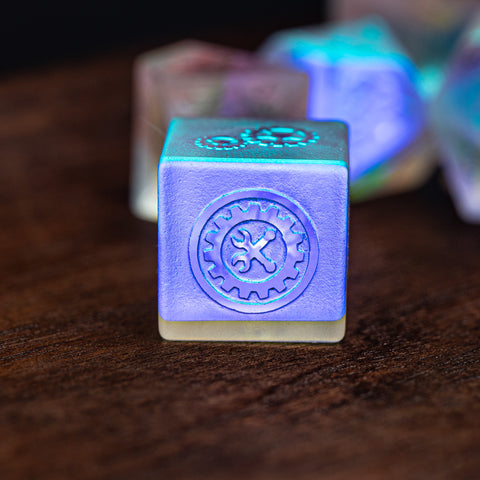 URWizards Dnd Dichroic Prism Glass Raised Dice Set Artificer Gear - Urwizards