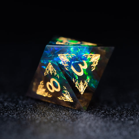 URWizards Dnd Resin Dark Glitter Engraved Dice Set Paladin - Urwizards