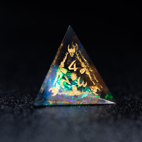 URWizards Dnd Resin Dark Glitter Engraved Dice Set Paladin - Urwizards