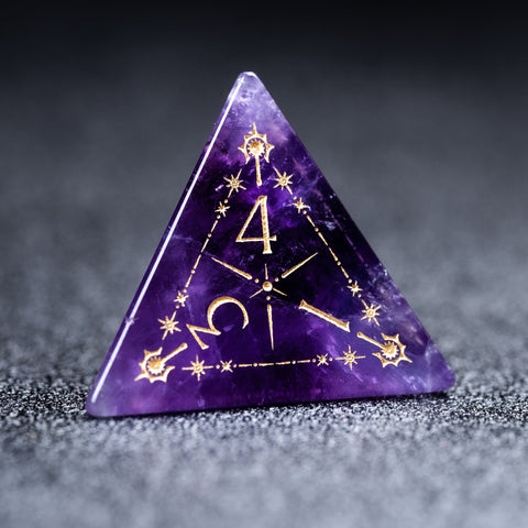 URWizards D&D Amethyst Engraved Dice Set Cleric Style - Urwizards