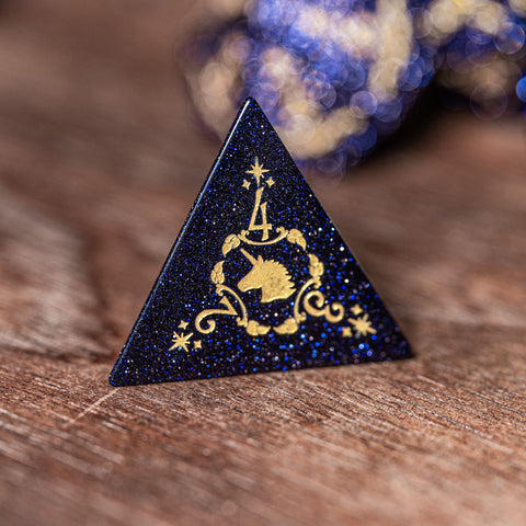 URWizards Dnd Blue Sandstone Engraved Dice Set Unicorn Style - Urwizards