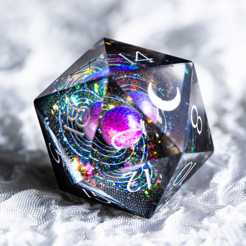 URWizards D&D Resin Engraved Dice Set The Galaxy Moon - Urwizards