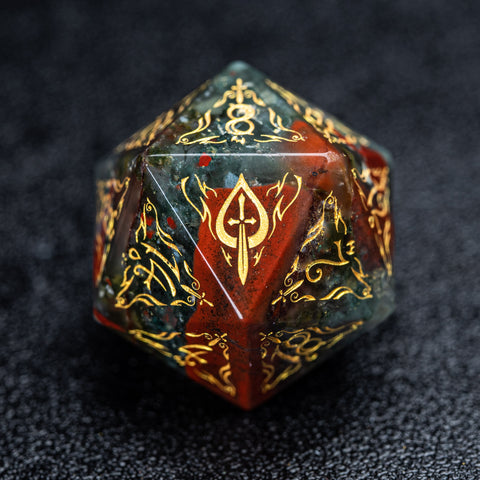 URWizards D&D Blood stone Engraved Dice Set Blood Hunter Style - Urwizards