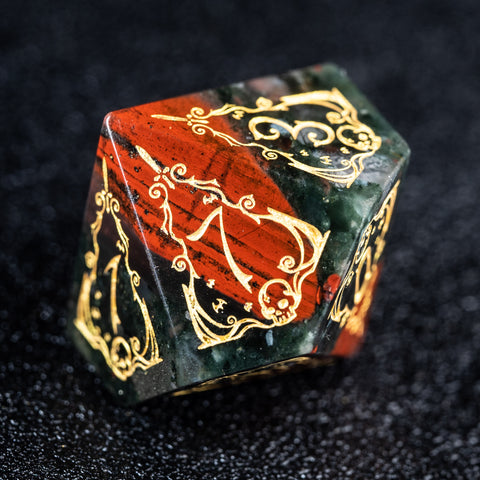 URWizards D&D Blood stone Engraved Dice Set Blood Hunter Style - Urwizards