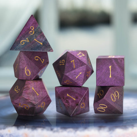 URWizards Dnd Purpleheart Wood Dice Set - Urwizards