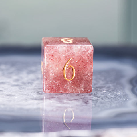 URWizards Dnd Strawberry Quartz Engraved Dice Set - Urwizards