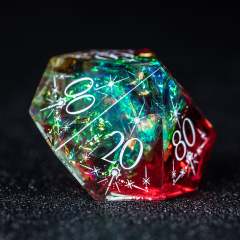 URWizards D&D Resin Toxic Engraved Dice Set Cleric Style - Urwizards