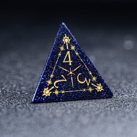 URWizards D&D Blue Sandstone Engraved Dice Set Cleric Style - Urwizards