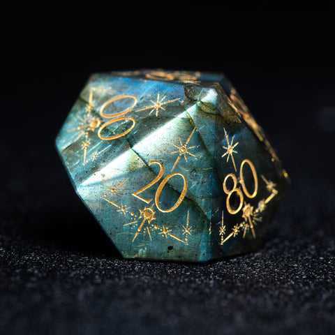 URWizards D&D Labradorite Engraved Dice Set Cleric Style - Urwizards