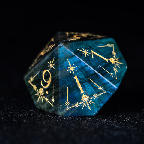 URWizards D&D Labradorite Engraved Dice Set Cleric Style - Urwizards