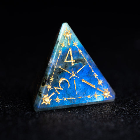 URWizards D&D Labradorite Engraved Dice Set Cleric Style - Urwizards