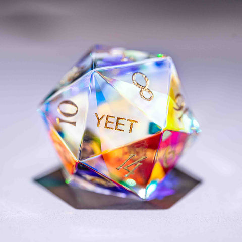 URWizards Dnd Dichroic Prism Glass Dice Set YEET & F*CK - Urwizards
