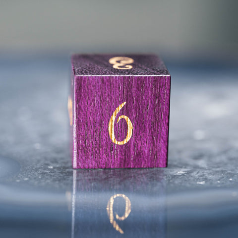 URWizards Dnd Purpleheart Wood Dice Set Moon Style - Urwizards