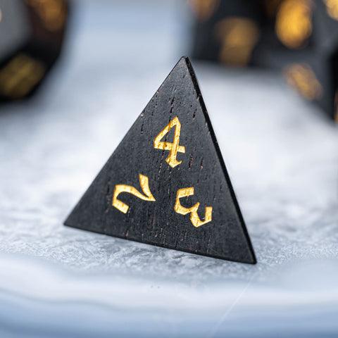 URWizards Dnd Ebony Wood Dice Set Dragon Style - Urwizards