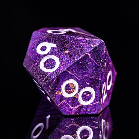 URWizards D&D Stabilized Wood Dice Set Purple - Urwizards
