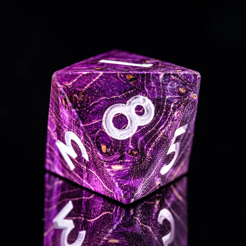 URWizards D&D Stabilized Wood Dice Set Purple - Urwizards
