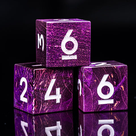 URWizards D&D Stabilized Wood Dice Set Purple - Urwizards