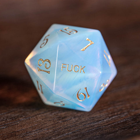 URWizards Dnd Opalite Engraved Dice Set YEET & F*CK - Urwizards