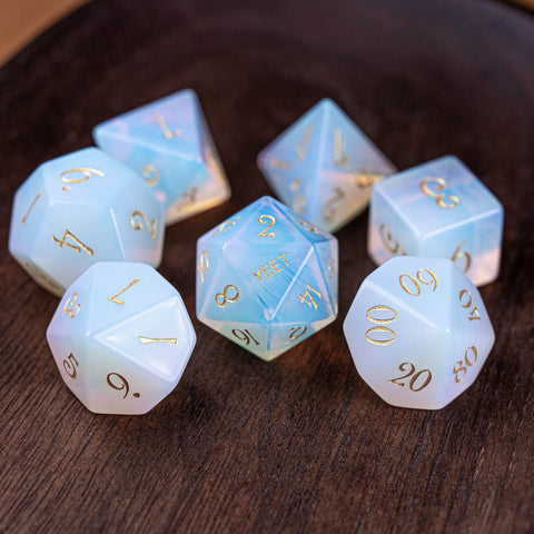URWizards Dnd Opalite Engraved Dice Set YEET & F*CK - Urwizards